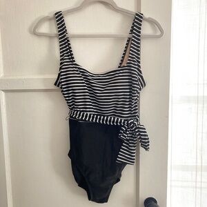 Kona Sol B/W Striped One-Piece Suit